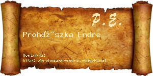 Prohászka Endre névjegykártya
